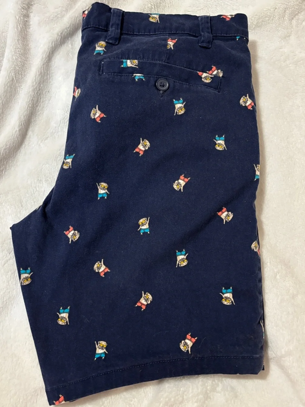 Navy Embroidered Novelty Men’s Shorts